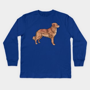 Working Golden Retriever Dog Kids Long Sleeve T-Shirt